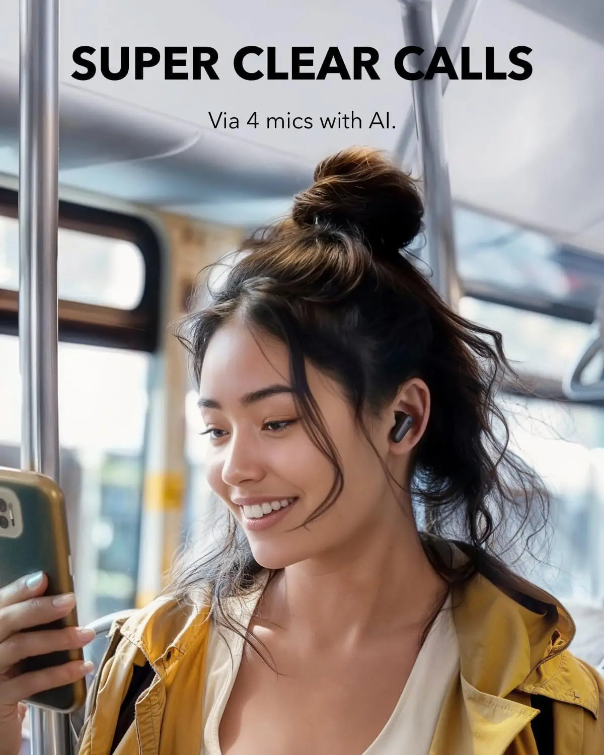 Soundcore P30i by Anker Noise Cancelling Earbuds, Strong and Smart Noise Cancelling, Powerful Bass, 45H Playtime (Refurbished)