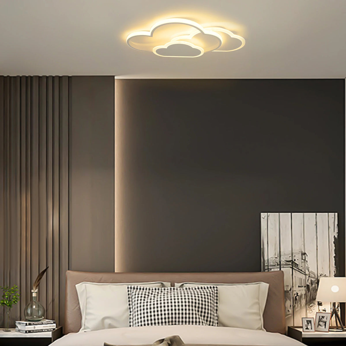 Modern Dimmable Cloud Led Ceiling Light 22 Inch For Bedroom