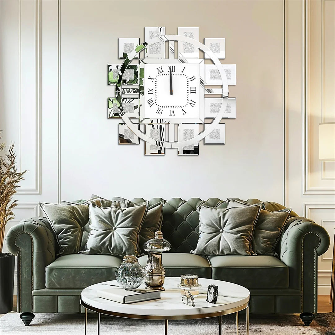 Decorative 60CM Crystal Diamond Wall Clock For Living Room Home