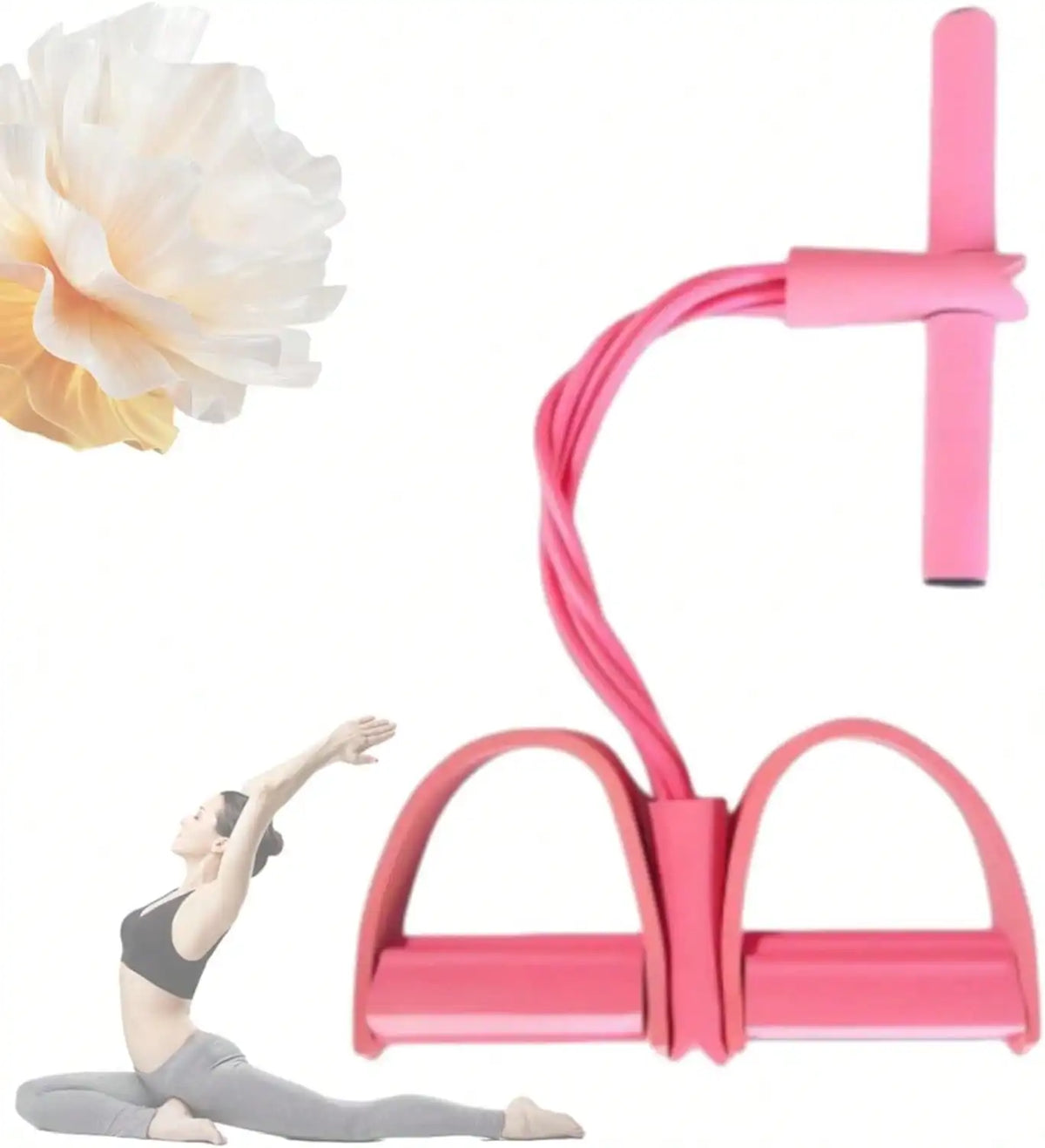 6 Tube Natural Rubber Pedal Resistance Bands Yoga Stretching Rope Home Fitness