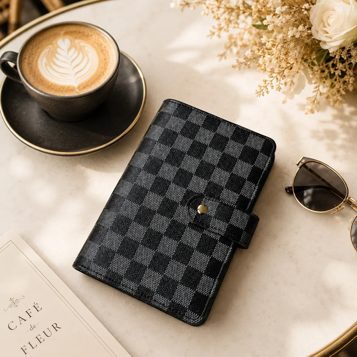 Checkered Desktop Organizer And Budget Cash Envelope Planner
