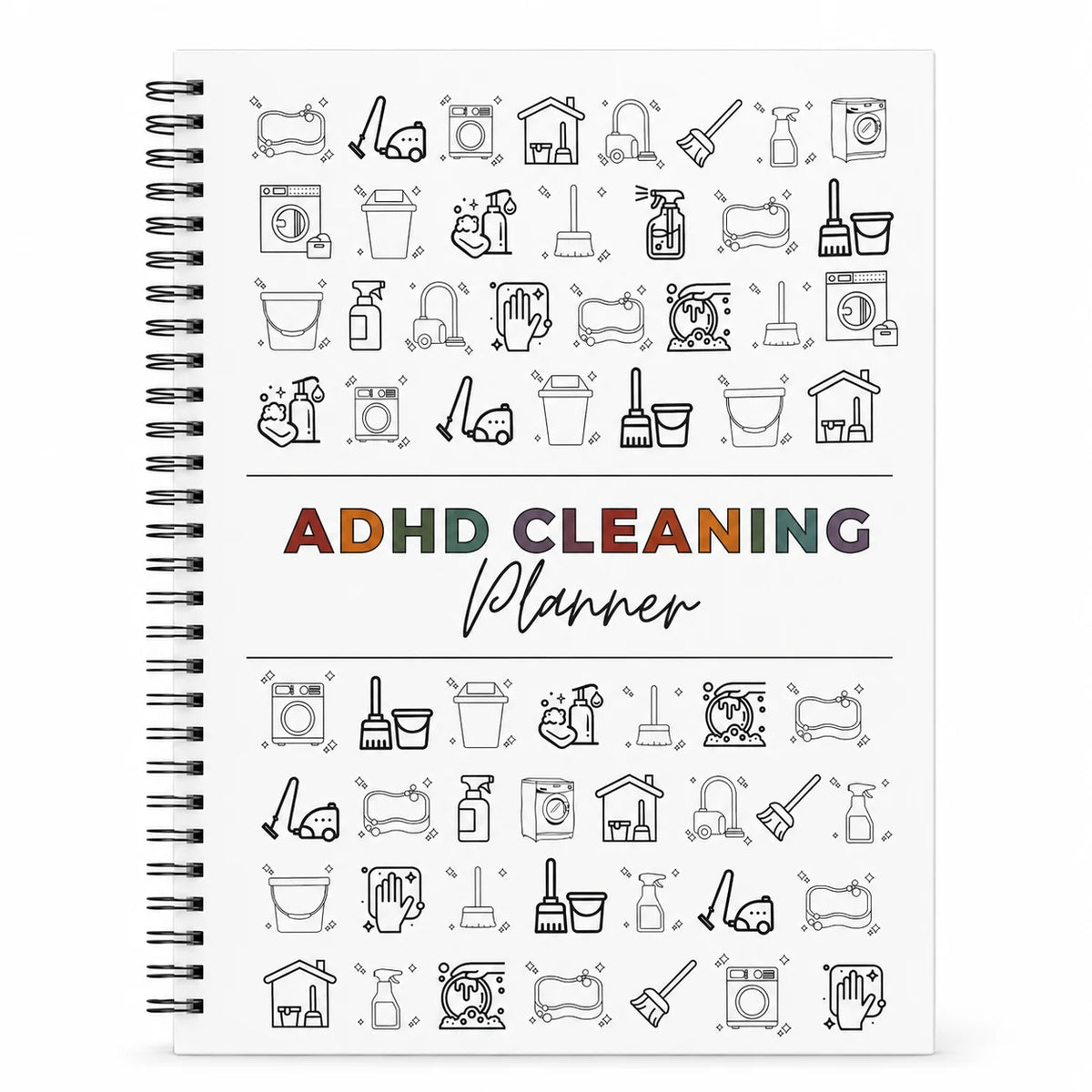 ADHD Cleaning Planner Spiral Bound House Chores Organizer Notebook