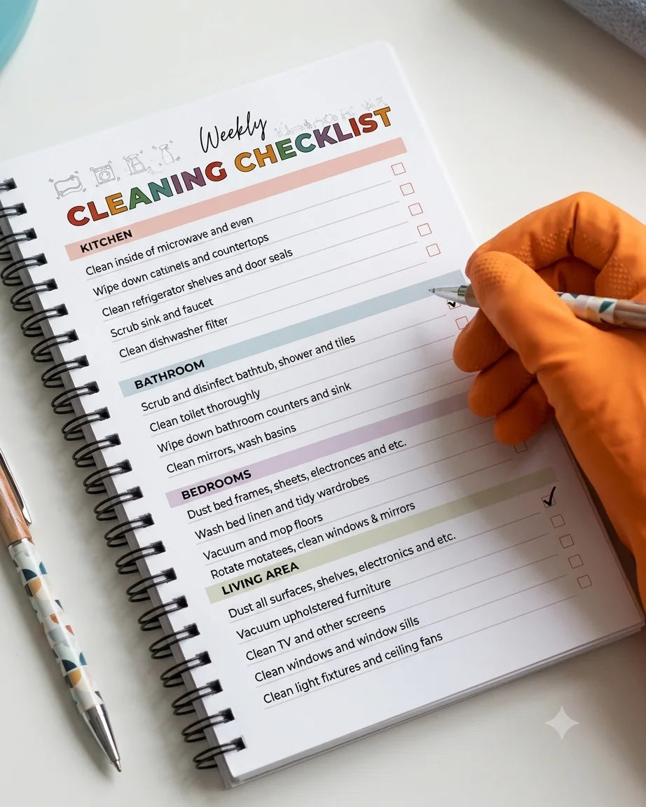 ADHD Cleaning Planner Spiral Bound House Chores Organizer Notebook
