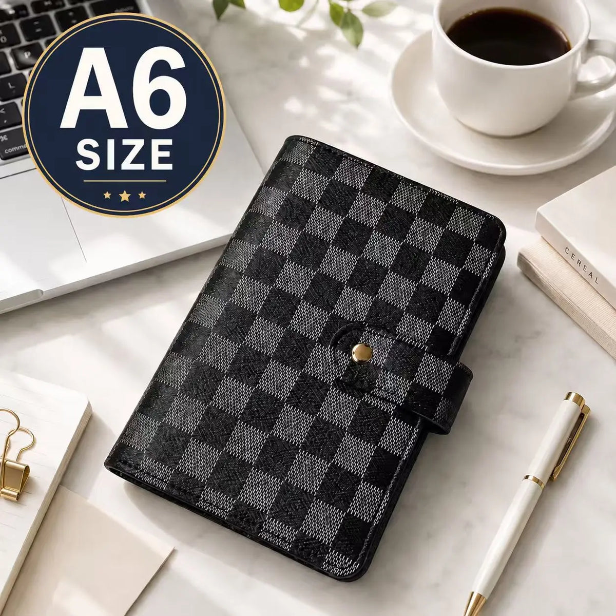 Checkered Desktop Organizer And Budget Cash Envelope Planner