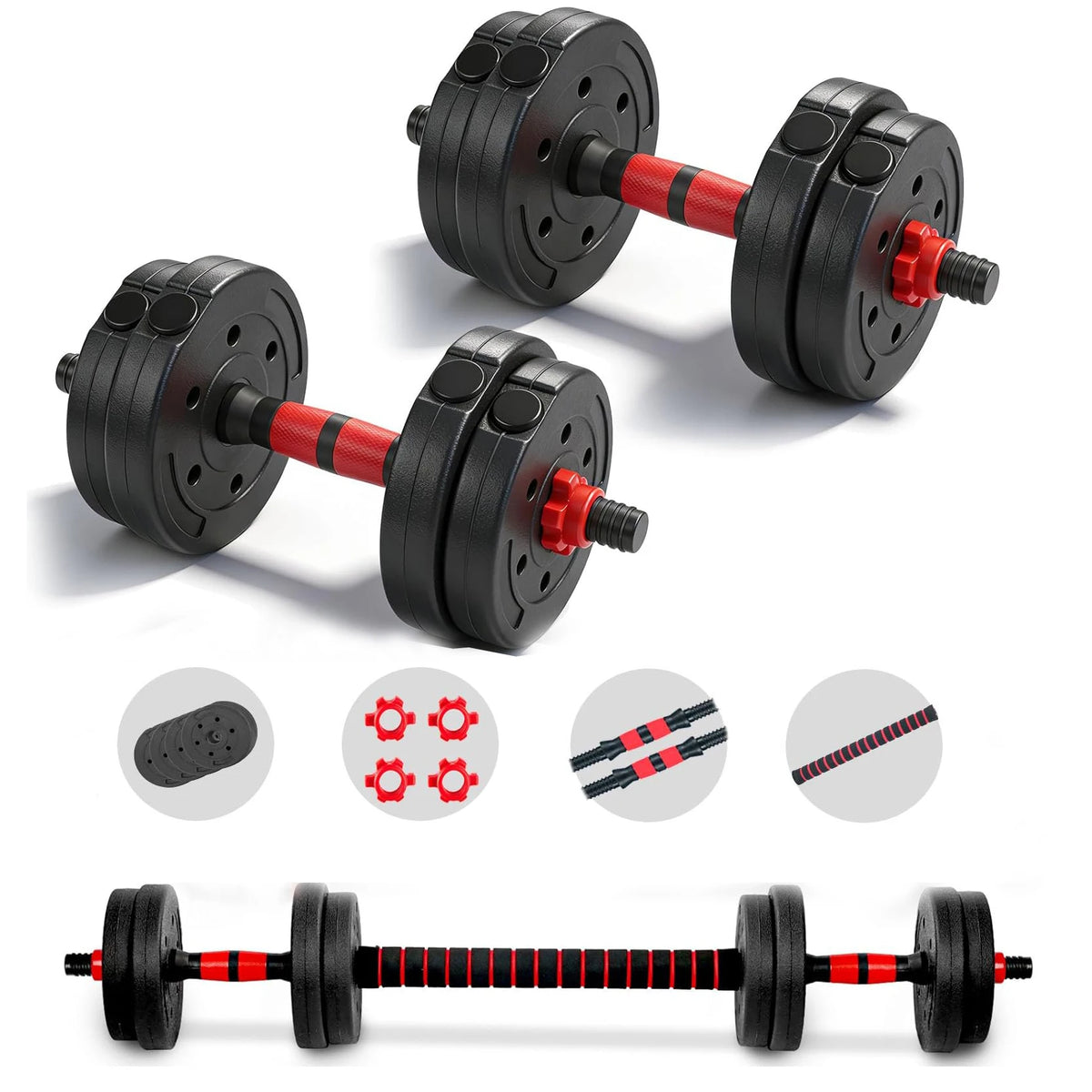 22lb Adjustable Dumbbell And Barbell Set For Home Strength Training