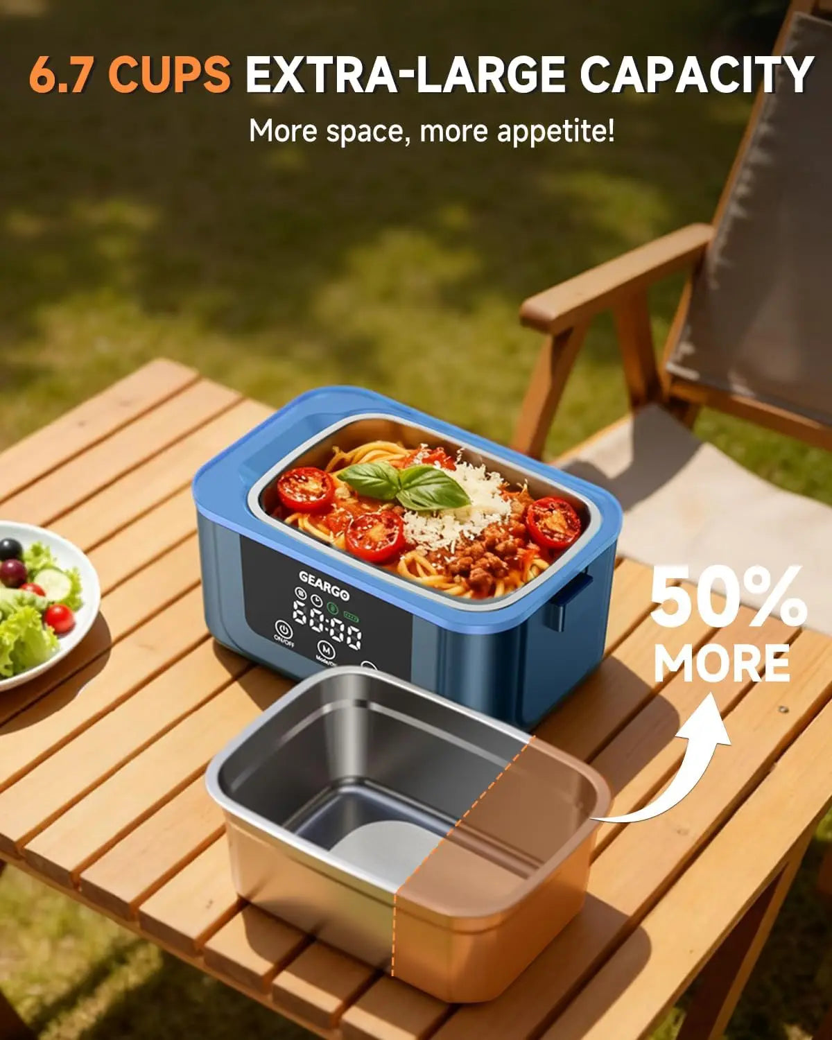 Cordless Electric Heated Lunch Box With Leakproof Thermal Storage