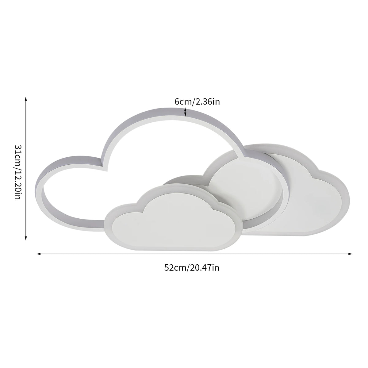 Modern Dimmable Cloud Led Ceiling Light 22 Inch For Bedroom
