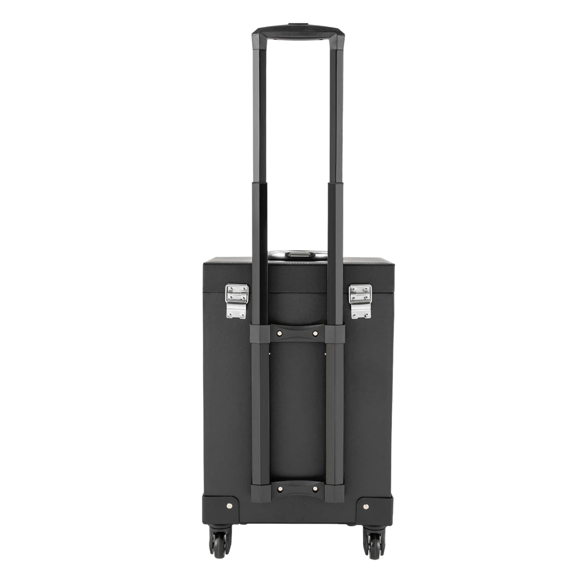 Rolling Makeup Train Case with 3 Trays and Universal Wheels for Makeup Artists