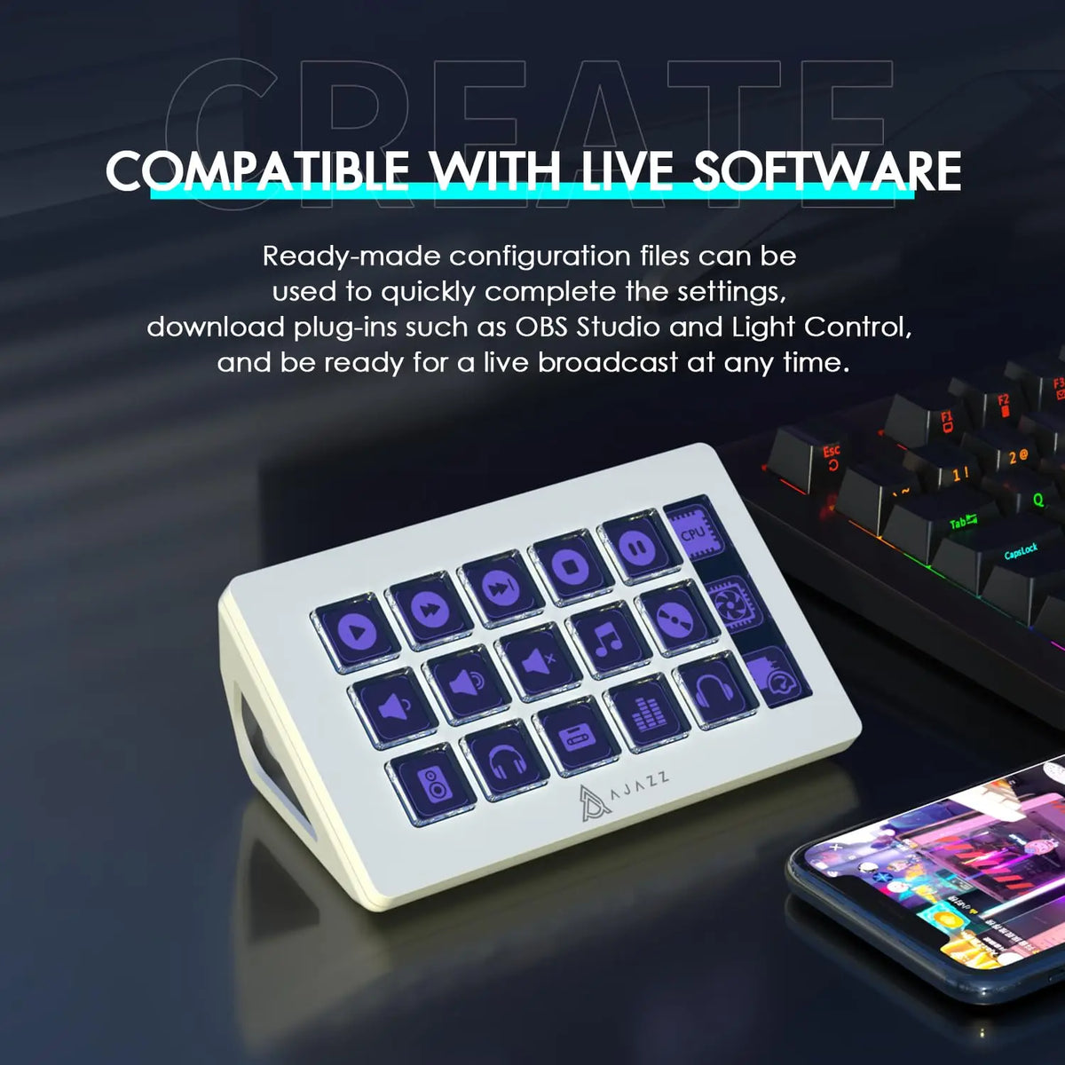 Attack Shark X Ajazz AKP153 Stream Deck With 15 Programmable Rgb Buttons