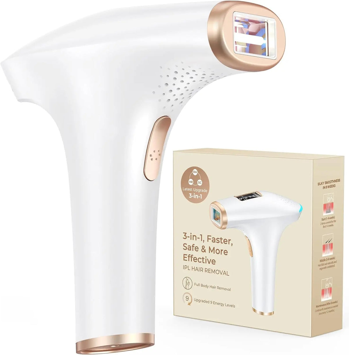 Jooypep 999900 Flashes IPL Hair Removal Epilator Painless Permanent Home Use