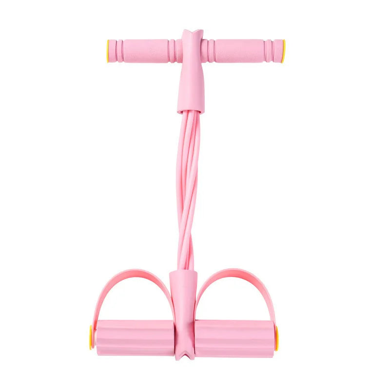6 Tube Natural Rubber Pedal Resistance Bands Yoga Stretching Rope Home Fitness