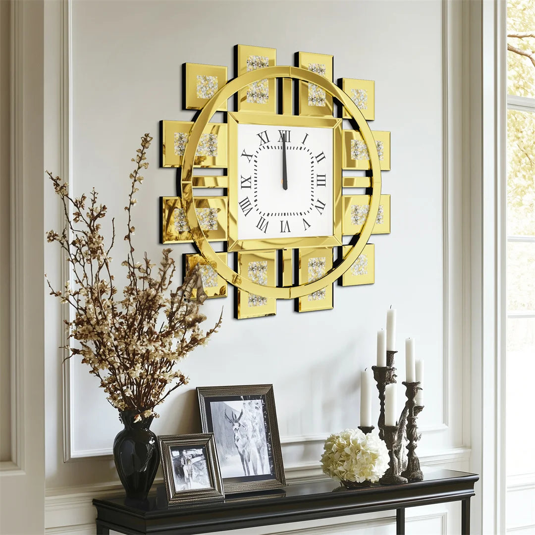 Decorative 60CM Crystal Diamond Wall Clock For Living Room Home
