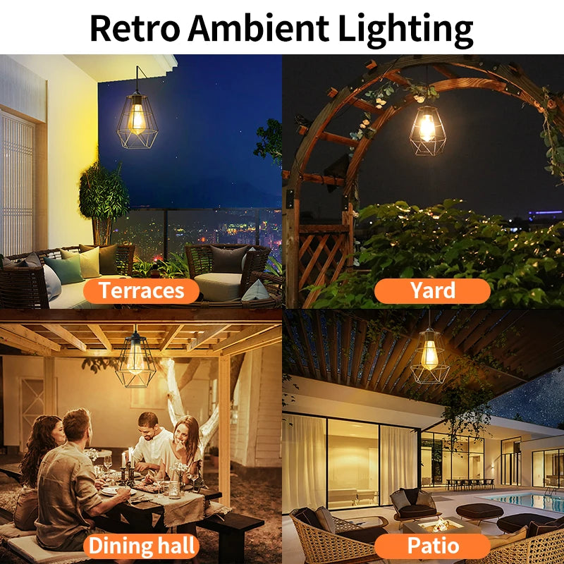 Intelamp 4000mah Solar Pendant Lights Indoor & Outdoor Bright Waterproof Solar Shed Lights For Bedroom Living Room Garden Yard