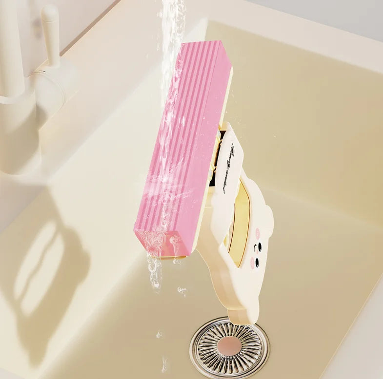 Mini Mop Sponge Water Absorbing Wiping, Foldable and Lazy Mop, Handheld Bathroom Cleaning Mop, Desktop Cleaning Mop