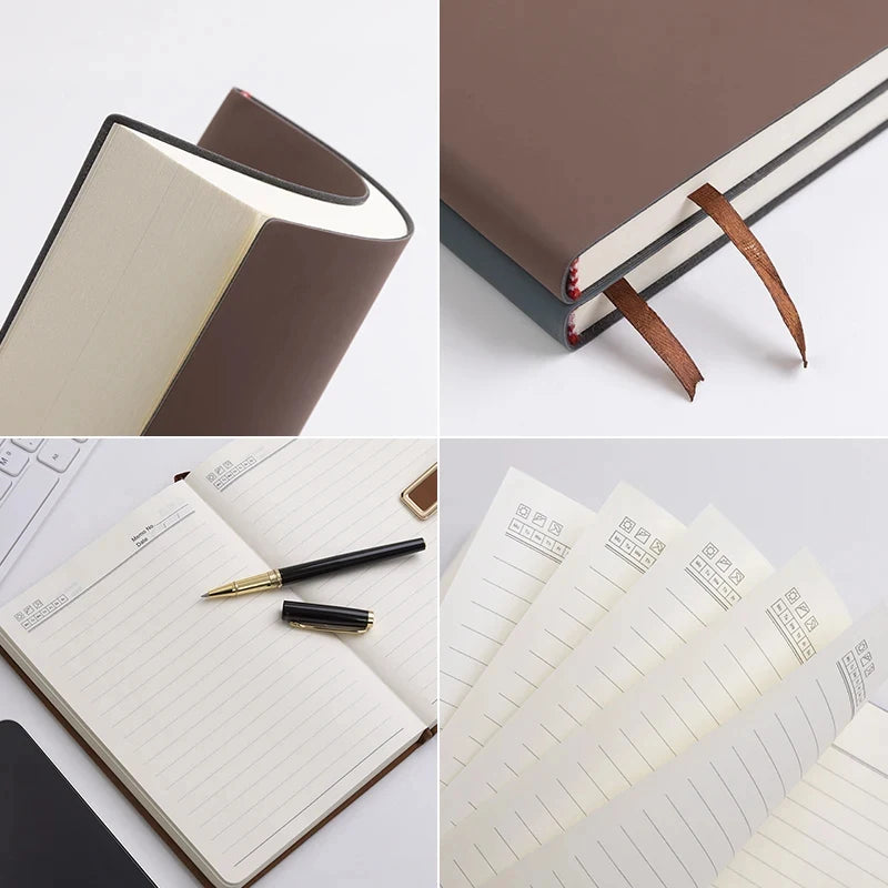 A5 Waterproof Pu Leather Softcover Notebook Travel Diary Planner Journal Office School Gift