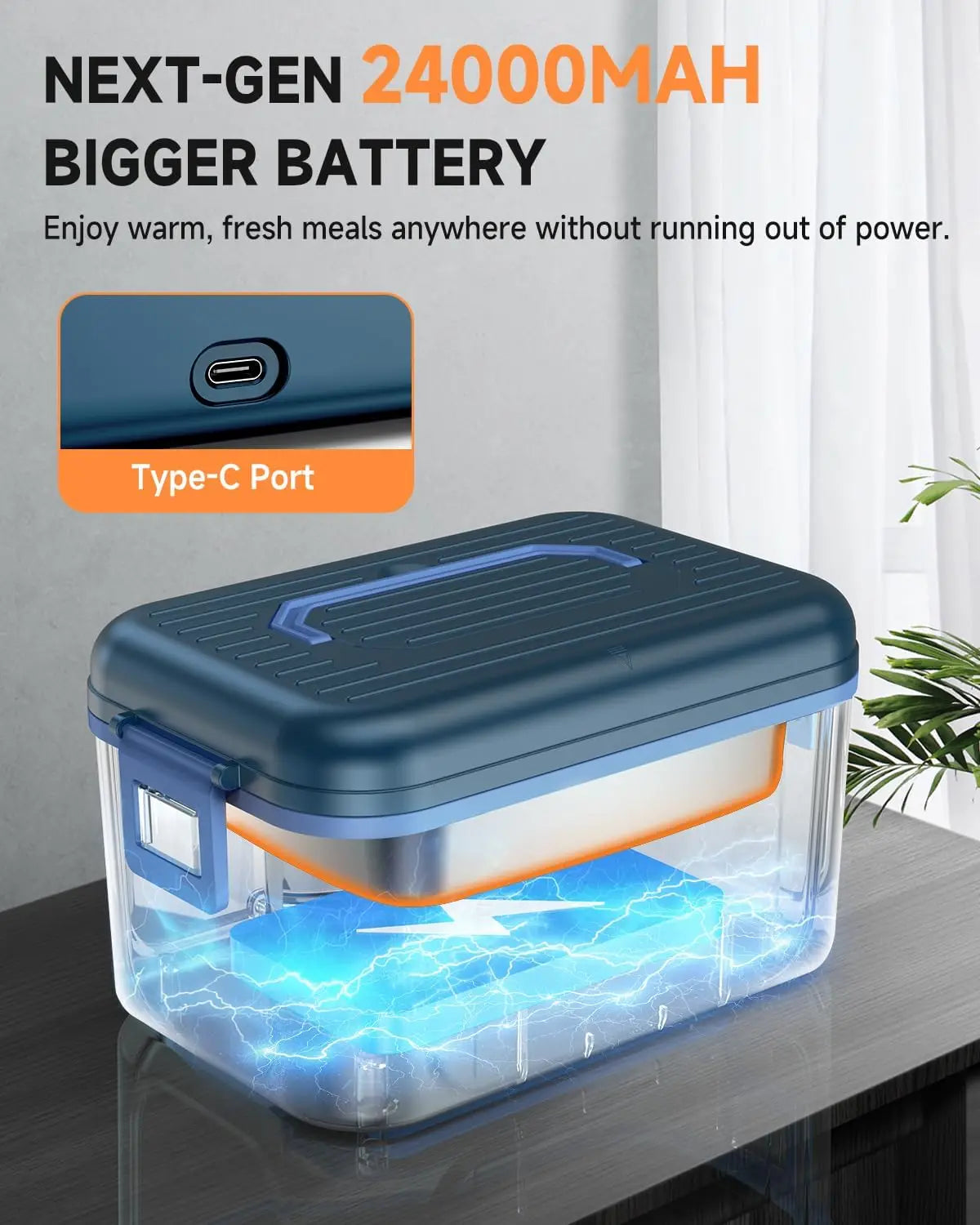 Cordless Electric Heated Lunch Box With Leakproof Thermal Storage