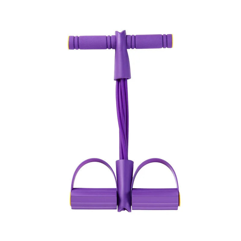 6 Tube Natural Rubber Pedal Resistance Bands Yoga Stretching Rope Home Fitness