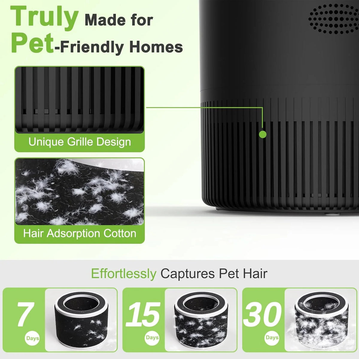 Chuboor Smart Air Purifier Bedroom Alexa Control PM25 HEPA Anion Filter