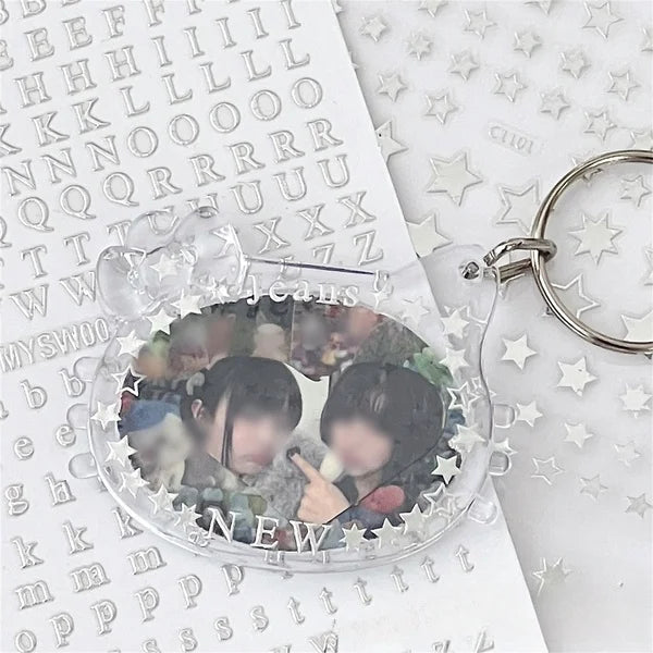 3Pcs Silver Laser Cut Stars Stickers For Kpop Toploader Photocard Decoration