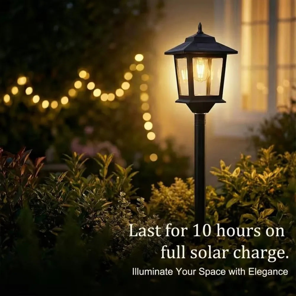 2 Pack 63 Inch Solar Lamp Post Lights Outdoor IP44 Waterproof Warm White