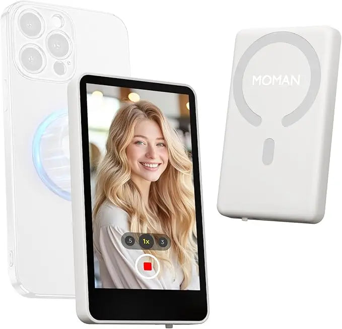 SYNCO XView M4 - 4 Inch Magnetic Vlog Selfie Monitor Screen P2P Wireless Connection Bluetooth Remote Control - No WiFi Needed Portable Rear Camera Viewfinder Compatible with iPhone Smartphone Ideal for Outdoor Vlog Shooting L