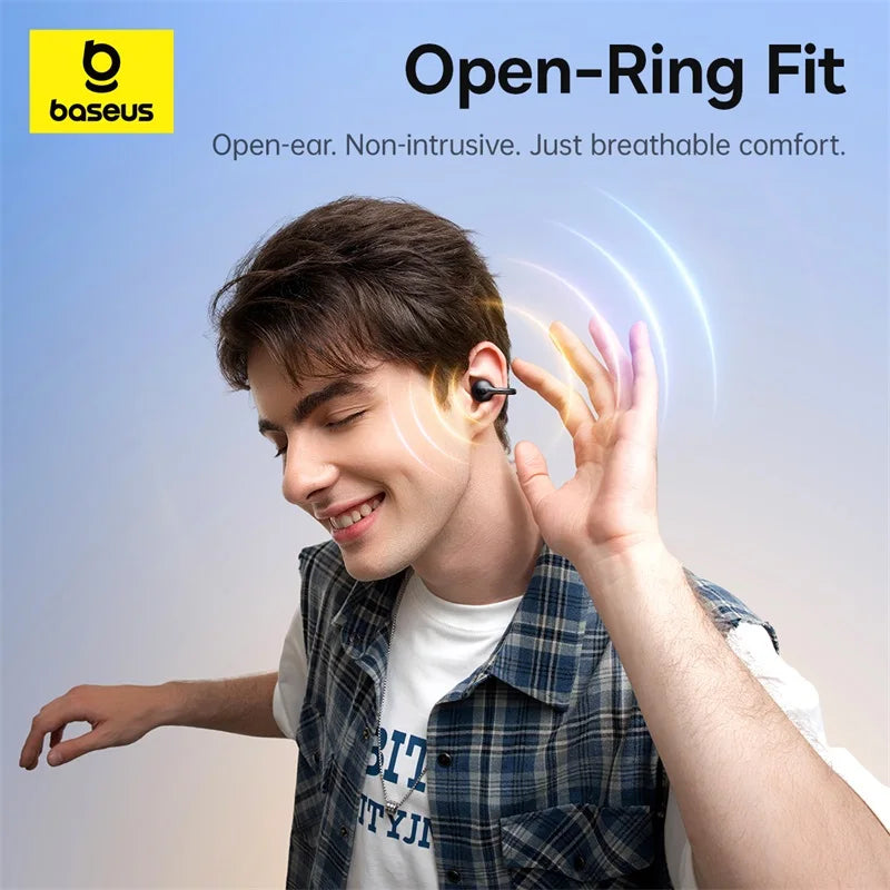 Baseus BC1 Open Ear Clip Earbuds With SuperBass And 4 Mic Wireless Sports