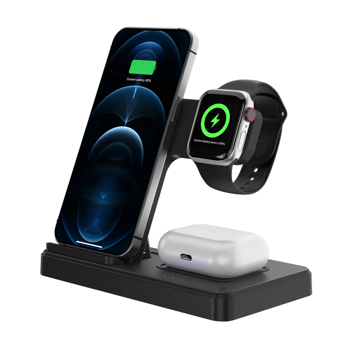 3 In 1 Magnetic Wireless Charger 18W Fast Foldable For Iphone Watch AirPods