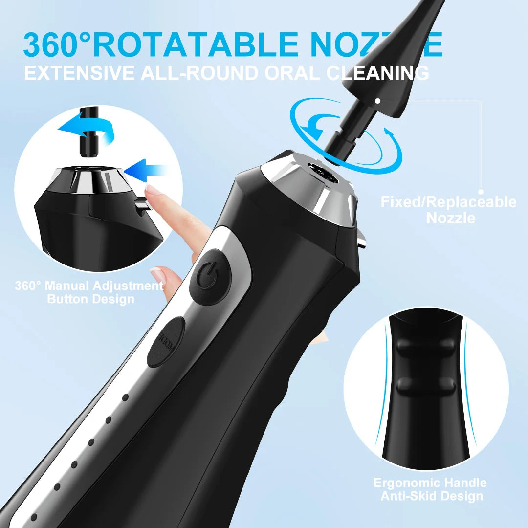 Water Flosser Irrigator Dental Teeth Whitening strips Portable 230ML Tank 5 Modes 8 Jet Tips Washing Machine for Home