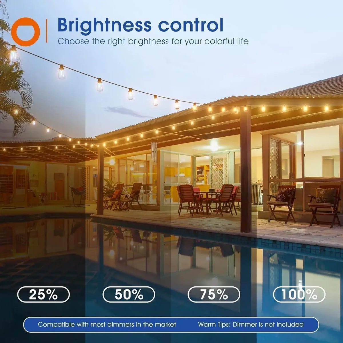 Waterproof 150 Ft Led Outdoor String Lights Shatterproof Bulbs