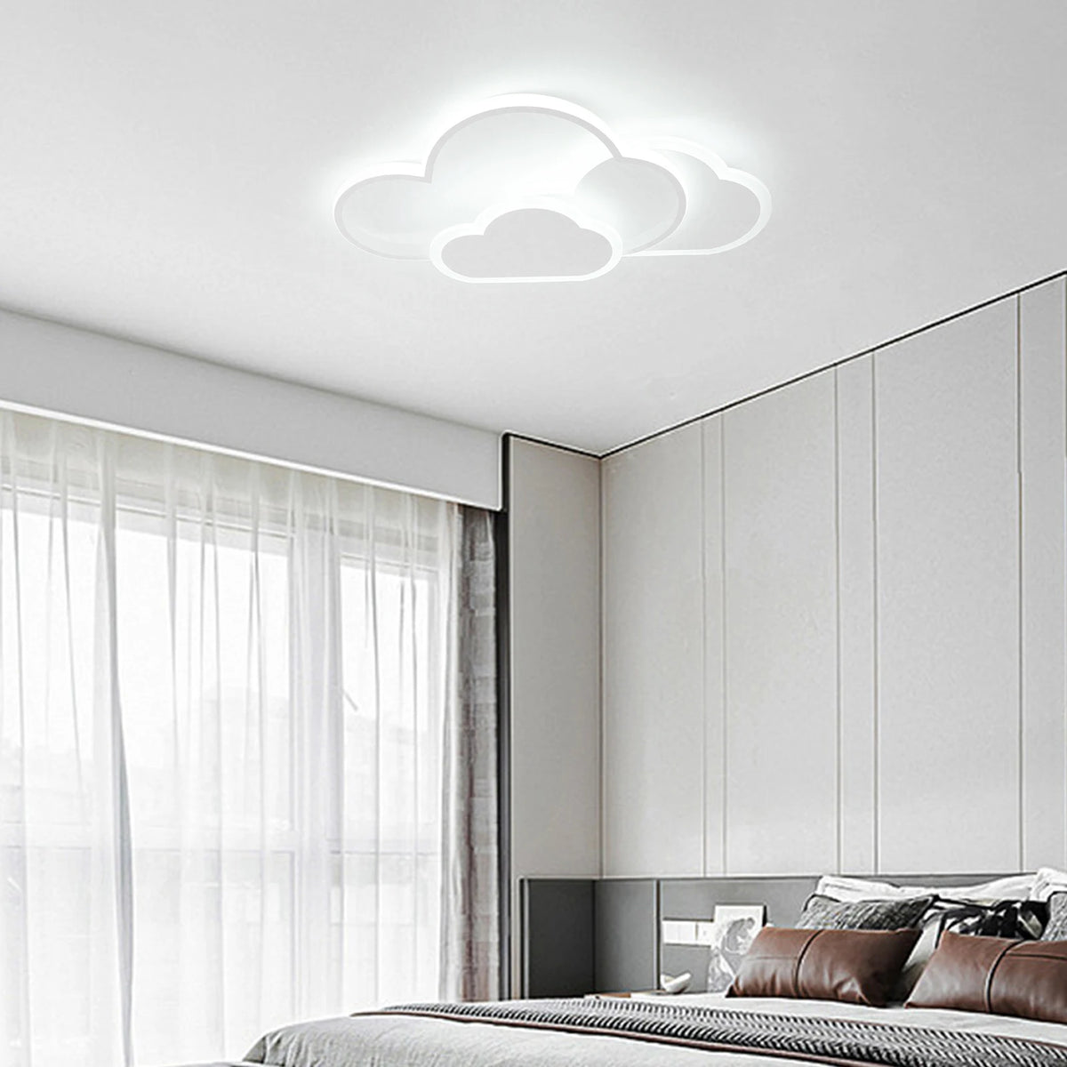 Modern Dimmable Cloud Led Ceiling Light 22 Inch For Bedroom