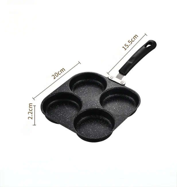 Four Hole Omelette Pan Nonstick Egg Burgers Breakfast Cooking Pot