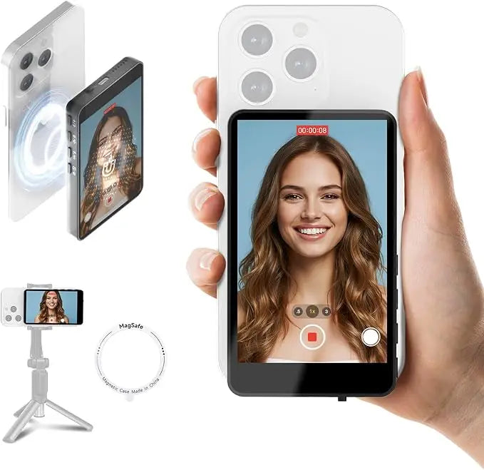 SYNCO XView M4 - 4 Inch Magnetic Vlog Selfie Monitor Screen P2P Wireless Connection Bluetooth Remote Control - No WiFi Needed Portable Rear Camera Viewfinder Compatible with iPhone Smartphone Ideal for Outdoor Vlog Shooting L