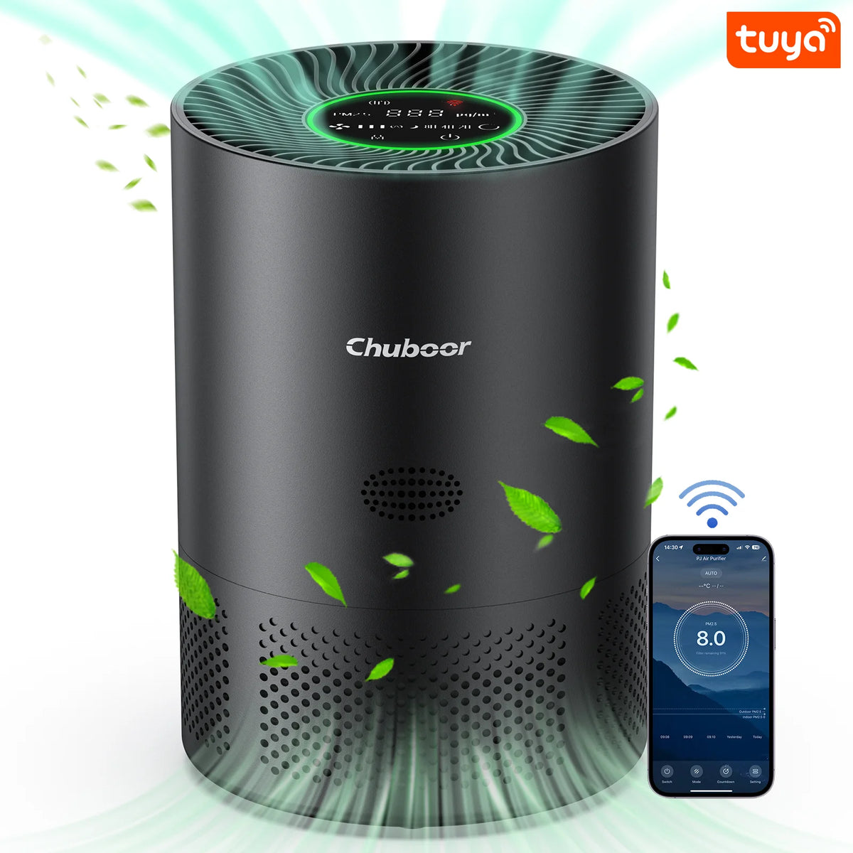 Chuboor H13 True HEPA Air Purifier With PM25 Sensor And App Control