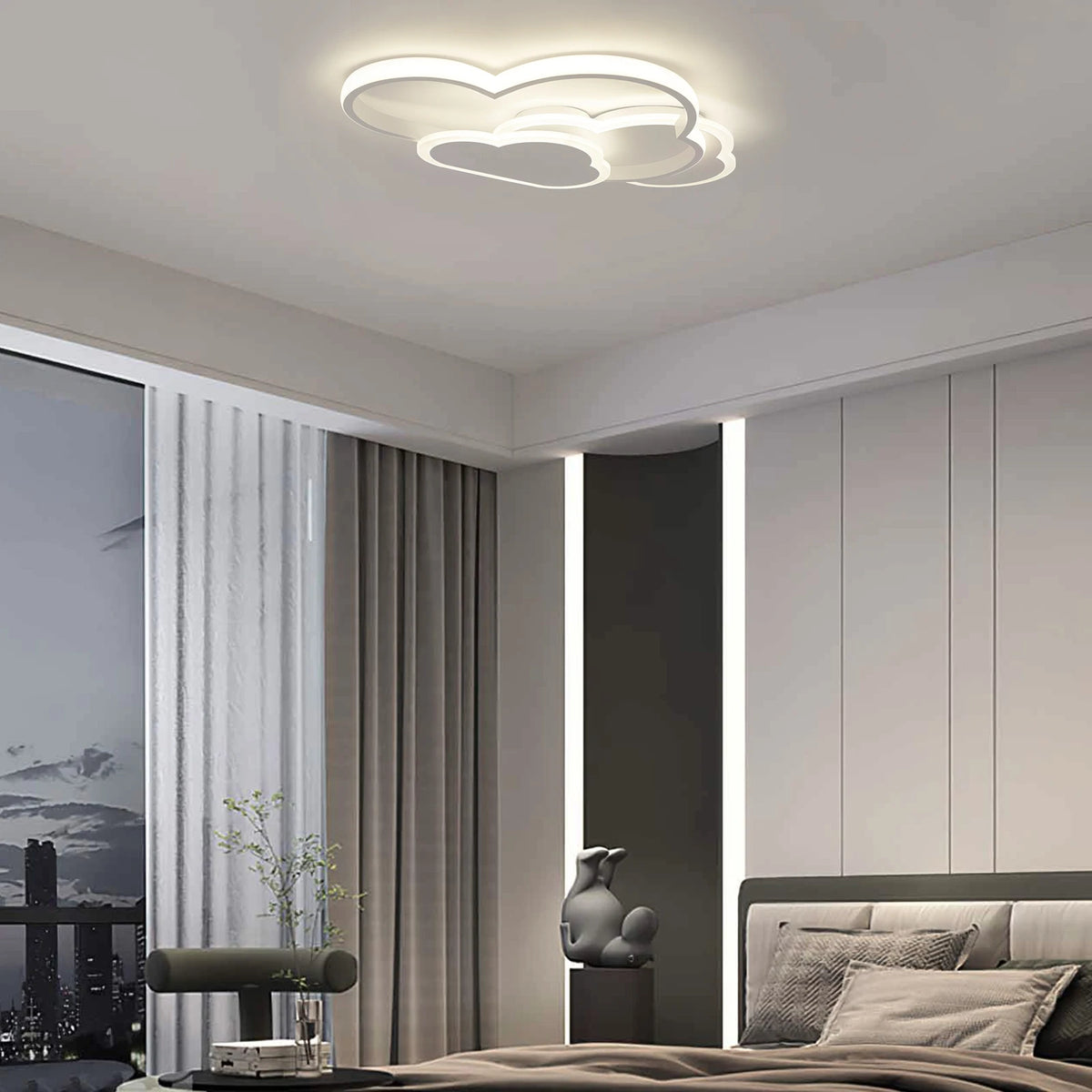 Modern Dimmable Cloud Led Ceiling Light 22 Inch For Bedroom