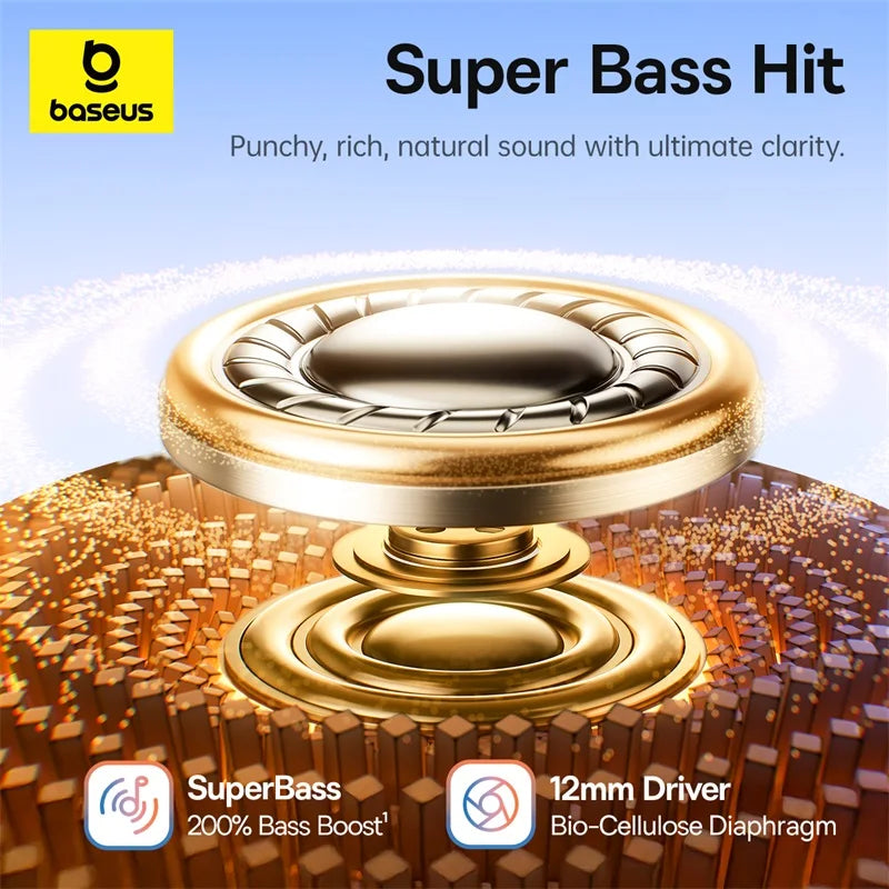 Baseus BC1 Open Ear Clip Earbuds With SuperBass And 4 Mic Wireless Sports