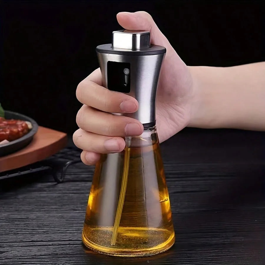 200ml Stainless Steel Glass Oil Sprayer Kitchen Cooking Mist