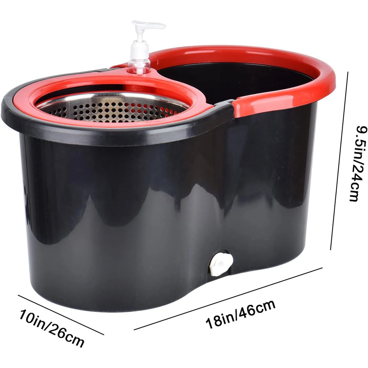 360 Spin Mop Bucket With 3 Microfiber Heads And Stainless Wring Basket