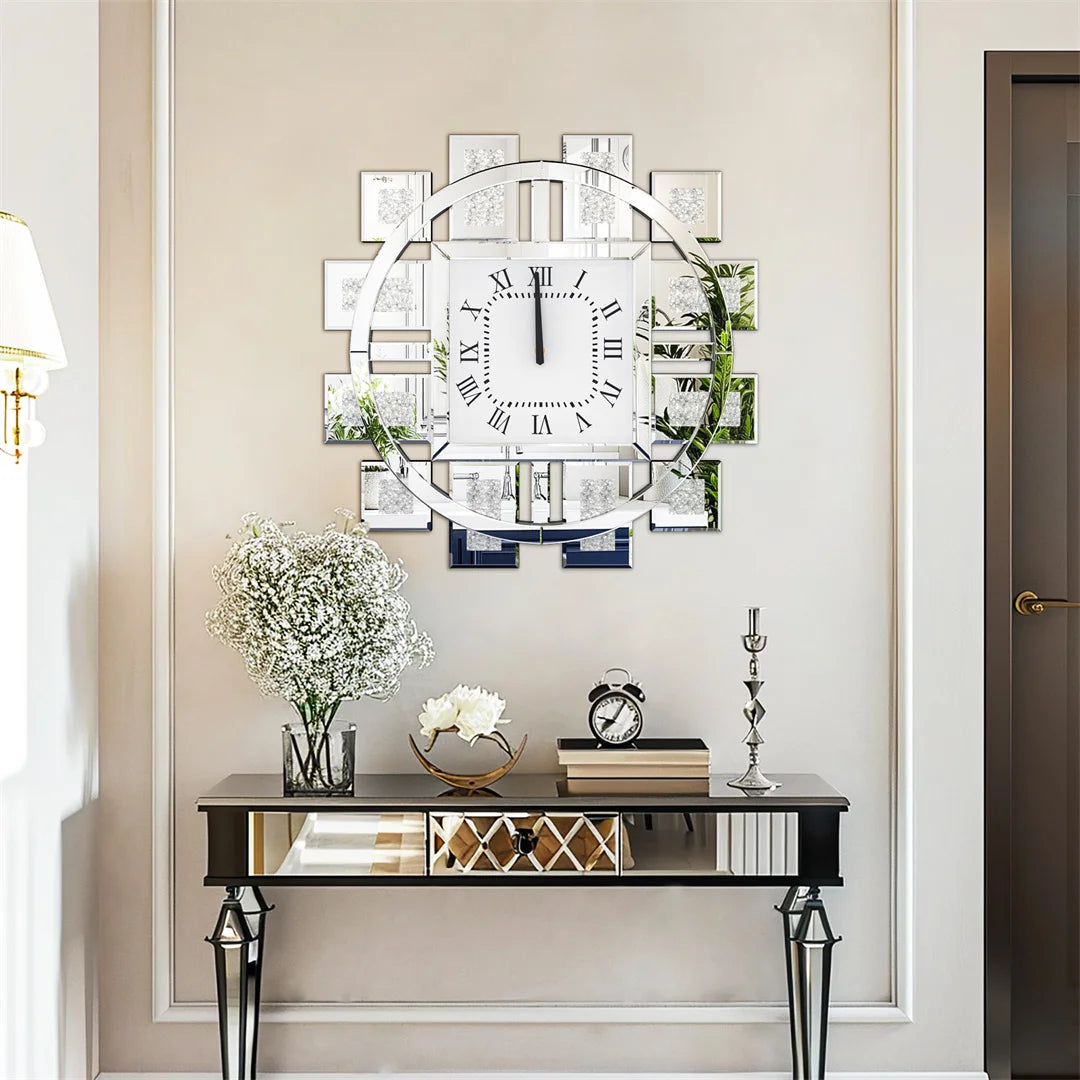 Decorative 60CM Crystal Diamond Wall Clock For Living Room Home