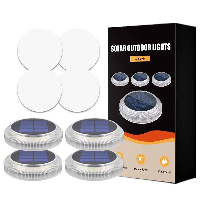 Solar Deck Step Lights IP68 Waterproof Auto On Off Heavy Duty