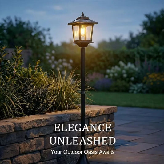 2 Pack 63 Inch Solar Lamp Post Lights Outdoor IP44 Waterproof Warm White
