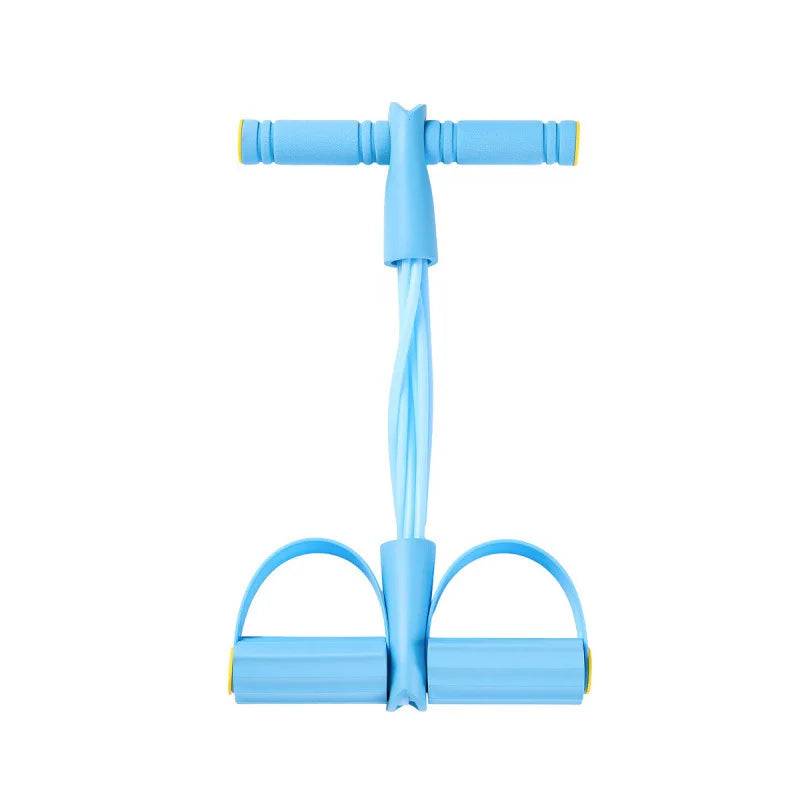 6 Tube Natural Rubber Pedal Resistance Bands Yoga Stretching Rope Home Fitness