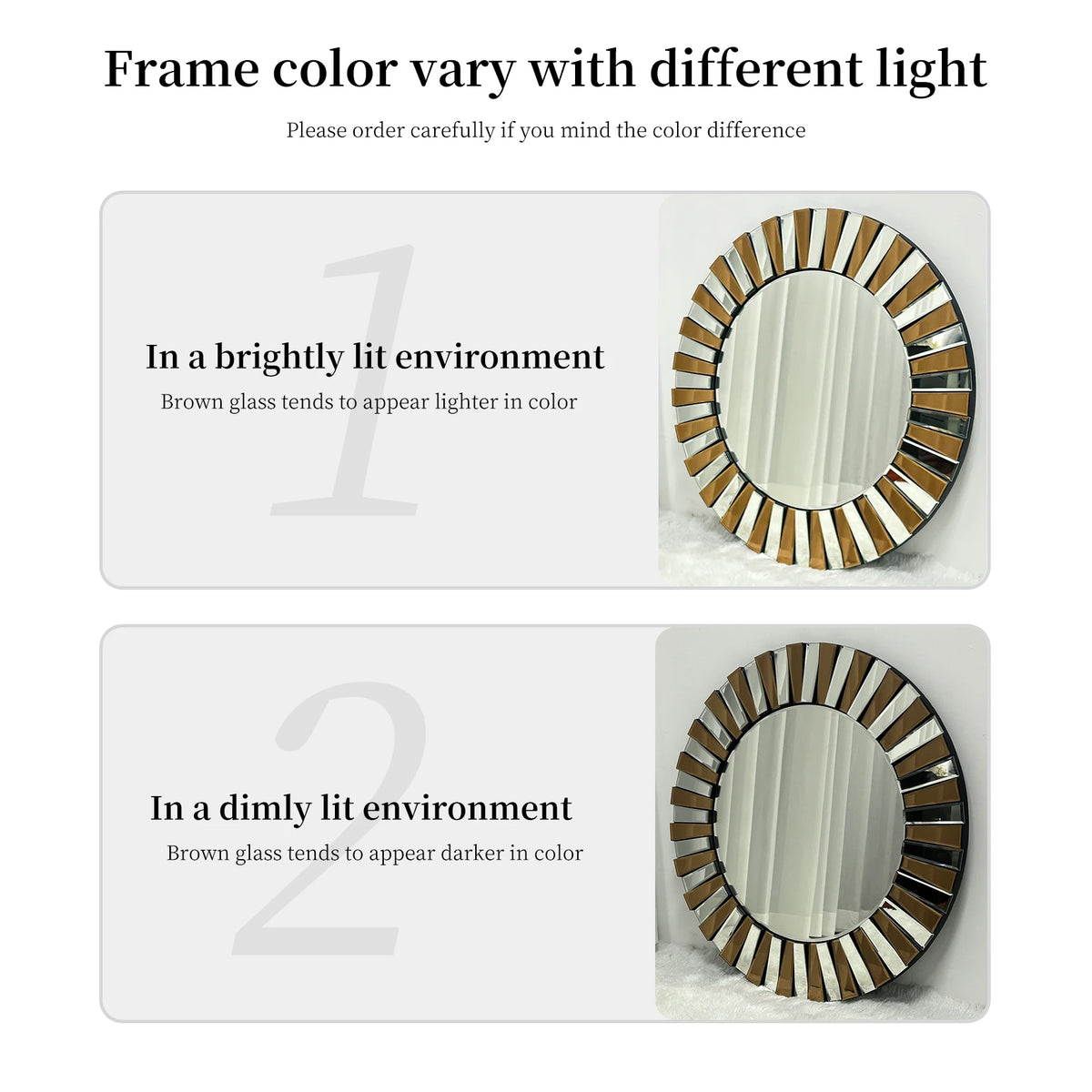 60cm 80cm Round Starburst Wall Mirror Tawny Decorative Home Accent Wall Art