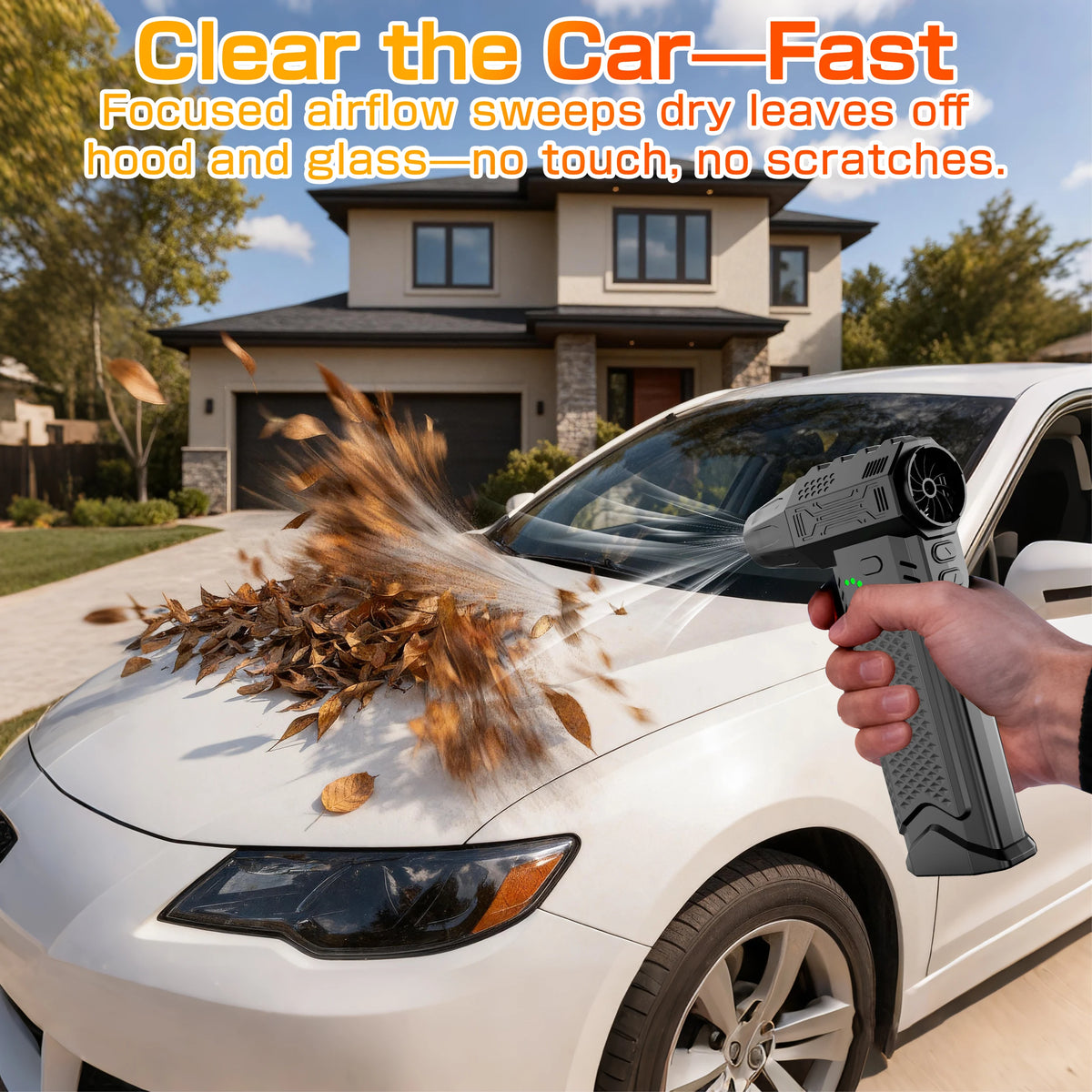 Electric Handheld Vacuum Cleaner With Turbo Fan Air Blower For Car And Keyboard