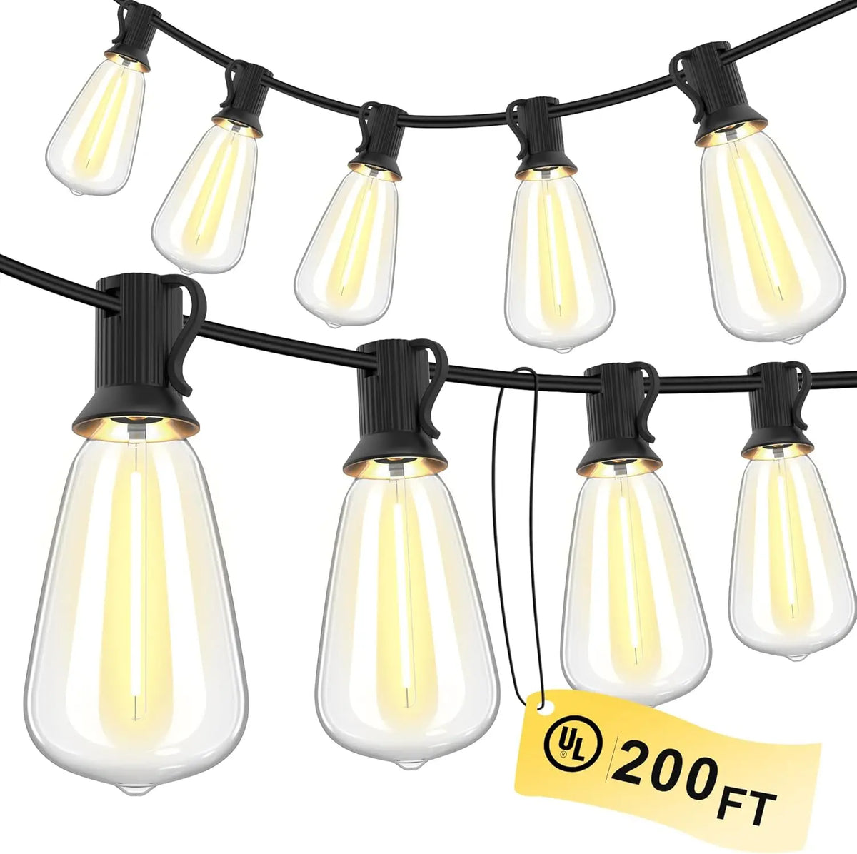 Waterproof 150 Ft Led Outdoor String Lights Shatterproof Bulbs