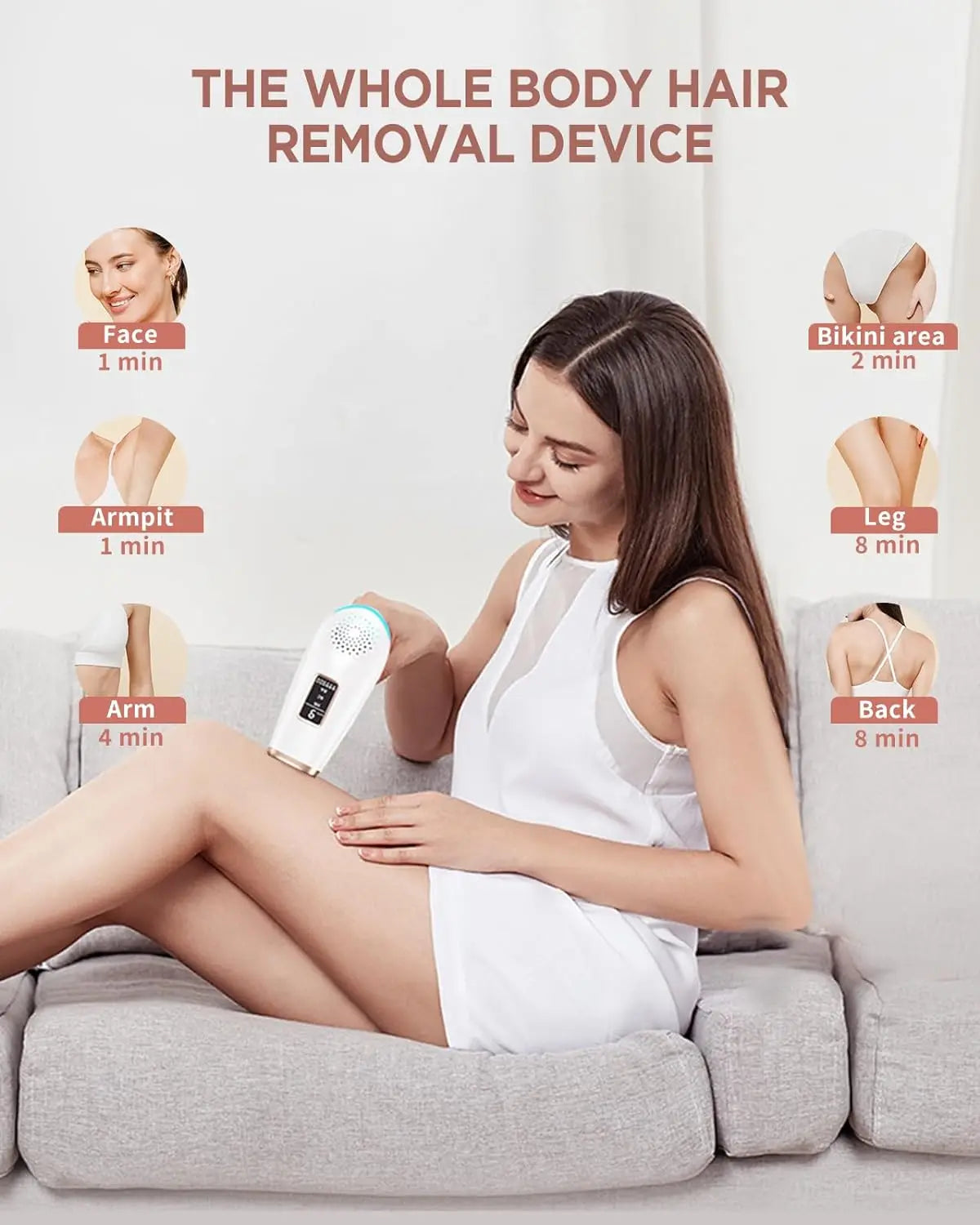 Jooypep 999900 Flashes IPL Hair Removal Epilator Painless Permanent Home Use