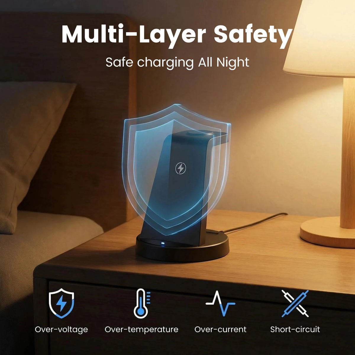 3 In 1 Magnetic Wireless Charger 15W Foldable Travel Stand For Galaxy iPhone