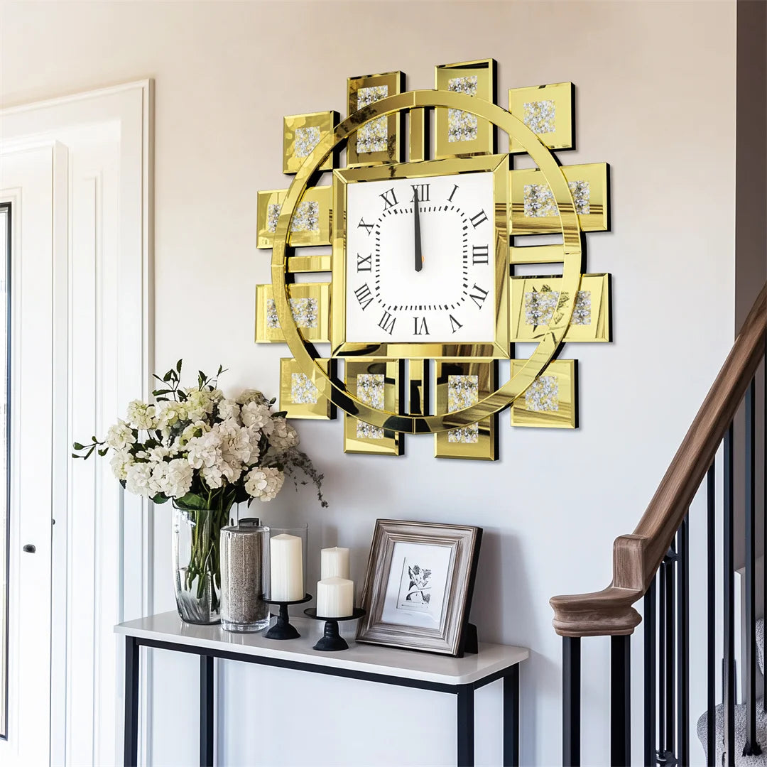Decorative 60CM Crystal Diamond Wall Clock For Living Room Home