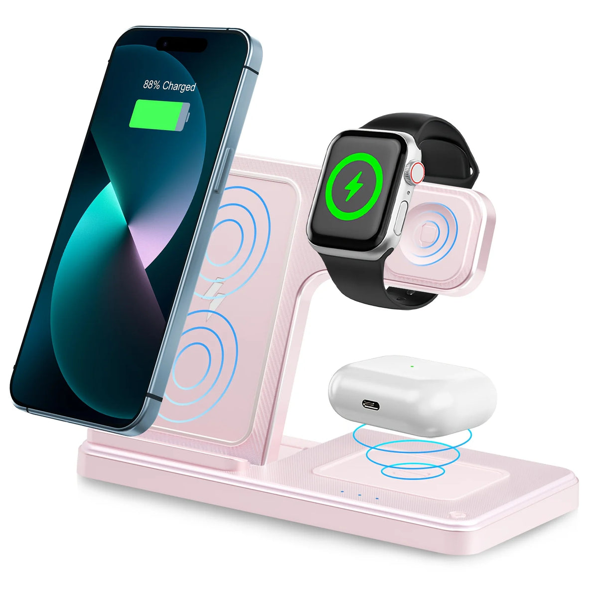 3 In 1 Magnetic Wireless Charger 18W Fast Foldable For Iphone Watch AirPods
