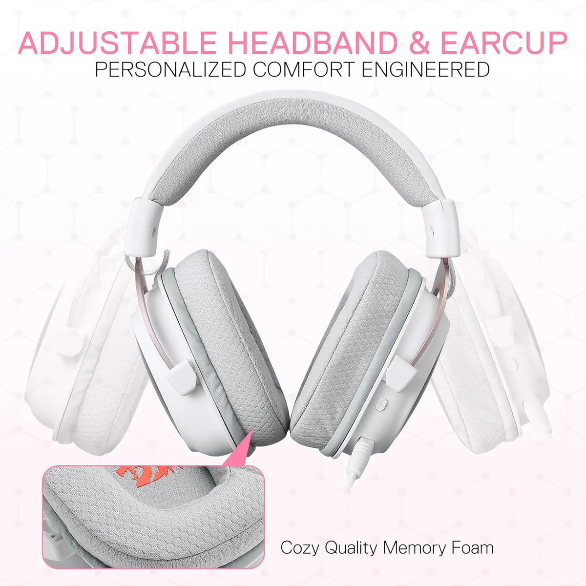Redragon H510 PRO 3-Mode RGB Gaming 7.1 Surround Sound Headset,53MM Audio Drivers in Memory Foam Ear Pads Headphone