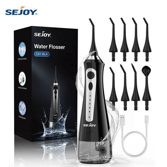 Water Flosser Irrigator Dental Teeth Whitening strips Portable 230ML Tank 5 Modes 8 Jet Tips Washing Machine for Home